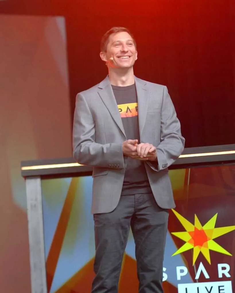 Ben Harris on stage at Spark Live